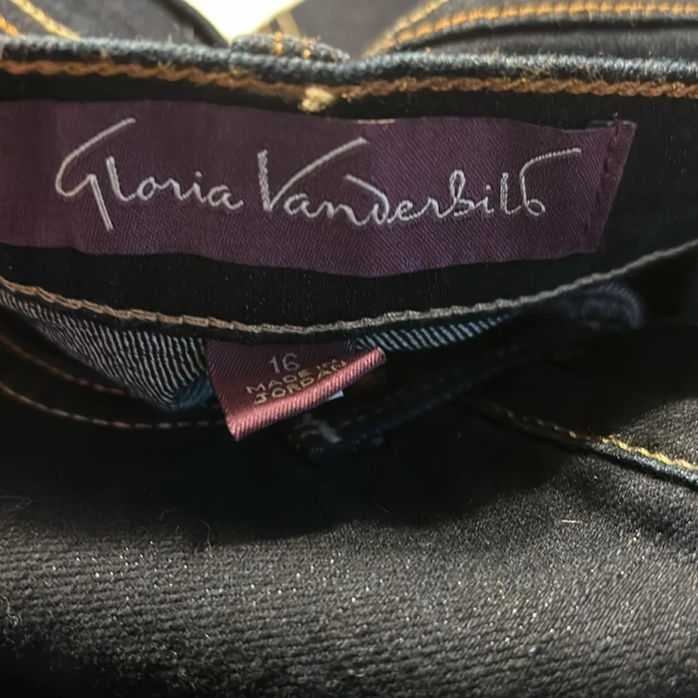 Gloria Vanderbilt AMANDA Heritage Taper Fit Classic Rise Dark Wash Jeans Sz 16